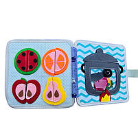 М'яка книжка-бізіборд Лев фетр пальчикові ігри сортер липучки 20*20*8 см (25005), фото 10