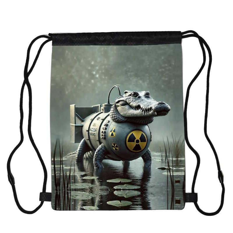 Сумка для взуття Брейнрот Бомбардиро Крокосил італійський мем (brainrot mem Traalalero Traalala 05), 410 х 300 мм, фото 1