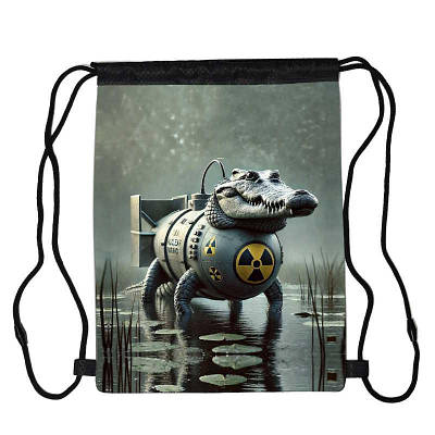 Сумка для взуття Брейнрот Бомбардиро Крокосил італійський мем (brainrot mem Traalalero Traalala 05), 410 х 300 мм