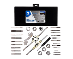 Набір метричних мітчиків та плашок 32 пр.(М3-М12) в металевому кейсі Scheppach SCH-M032-1