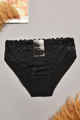 Труси жіночі чорного кольору з гіпюровими вставками 207963T Безкоштовна доставка