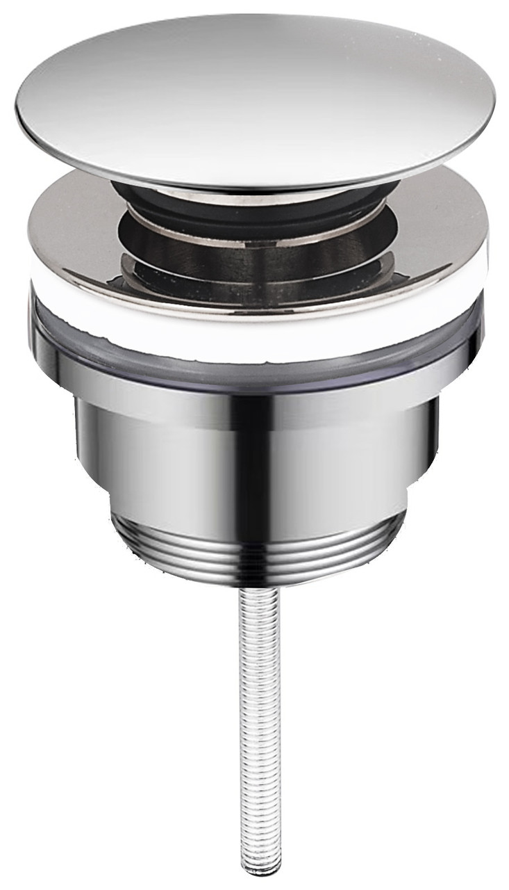 Донний клапан для раковини VBI CHROME click-clack універсальний, фото 1