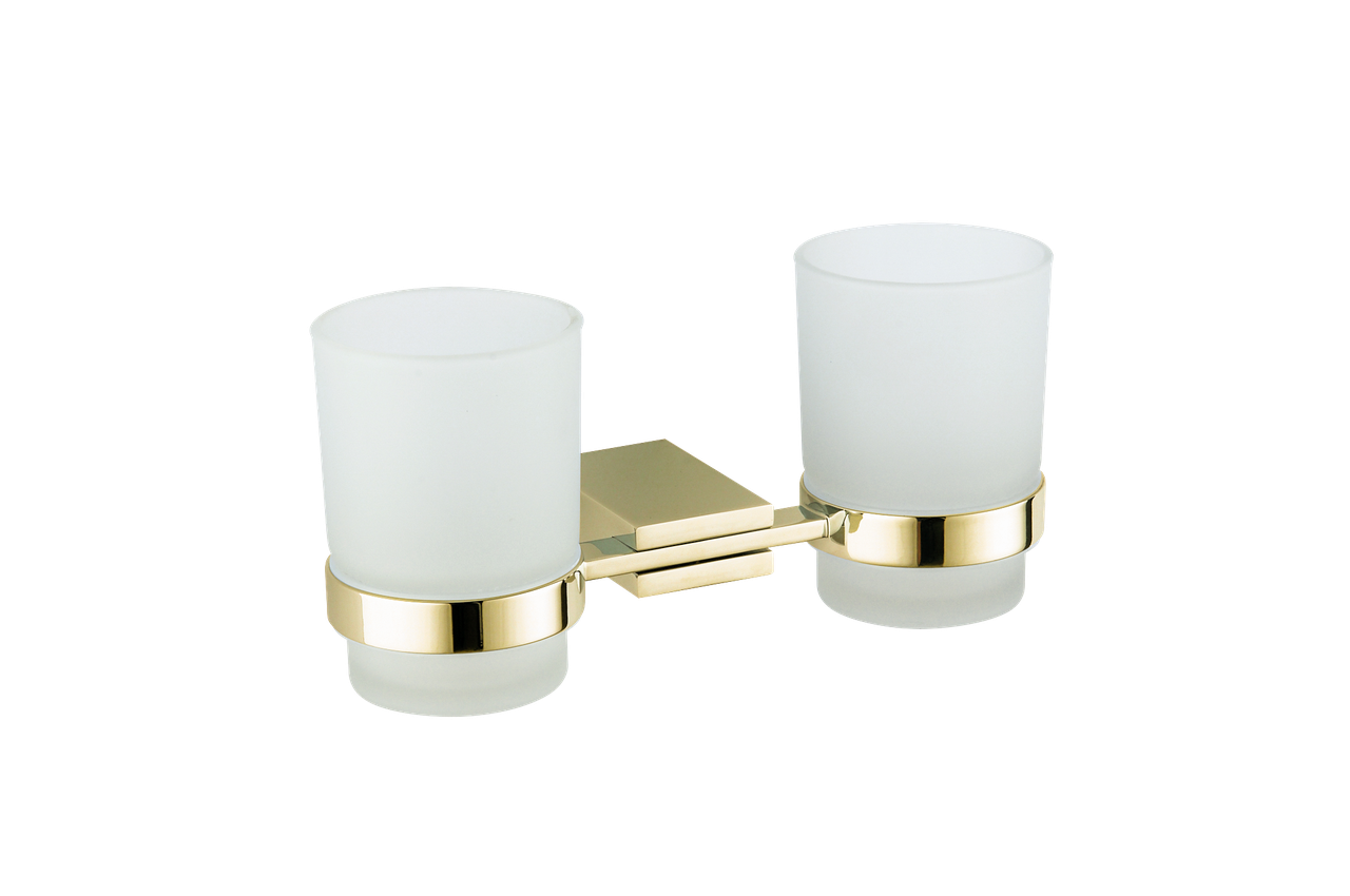 Стакан для зубних щіток VBI NEPTUNE GOLD подвійний, фото 1