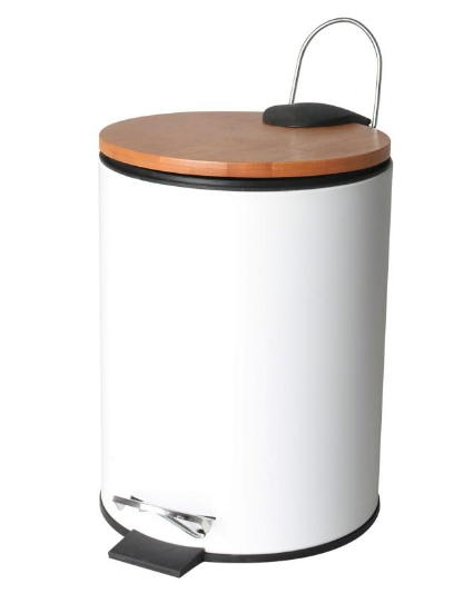 Кошик для сміття YOKA VINI WHITE BAMBOO 3л. для ванної кімнати, фото 1