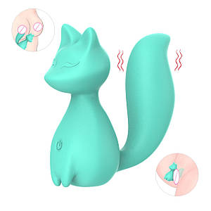 Міні-вібратор кліторальний Every Night Toys Doris у формі лисиці бірюзовий, 10 режимів вібрації