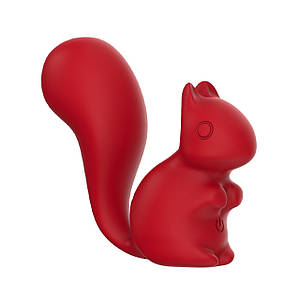 Міні-вібратор кліторальний Every Night Toys Debbie у формі білочки червоний, 10 режимів вібрації