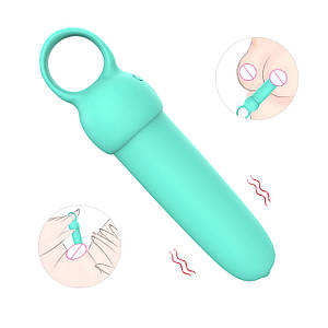 Міні-вібратор Every Night Toys Elliot світло-бірюзовий, 10 режимів вібрації