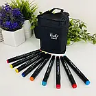 Набір двосторонніх маркерів для скетчингу 36 шт. у сумці, фото 6