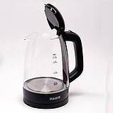 Потужний електричний чайник від розетки Magio, Безшумний електричний чайник з підсвічуванням BX-37, фото 10