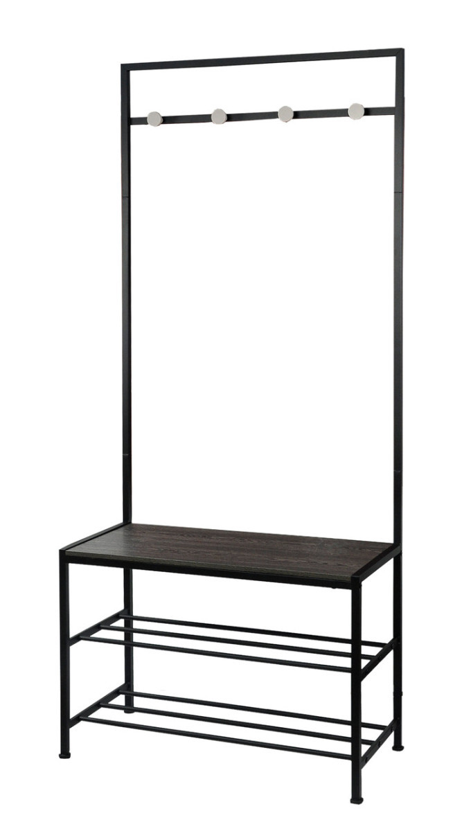 Cтійка-вішалка для одягу в передпокій FABRIKA URBAN з лавкою та полицями для взуття 4784207