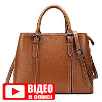 Стильная женская кожаная сумка из натуральной кожи флотар рыжего цвета