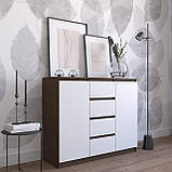 Комод для речей з 4 ящиками і 6 закритими полицями двохдверний Комоди з Ламінованого ДСП у спальню, фото 7