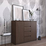 Комод для речей з 4 ящиками і 6 закритими полицями двохдверний Комоди з Ламінованого ДСП у спальню, фото 5