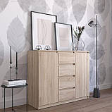 Комод для речей з 4 ящиками і 6 закритими полицями двохдверний Комоди з Ламінованого ДСП у спальню, фото 4