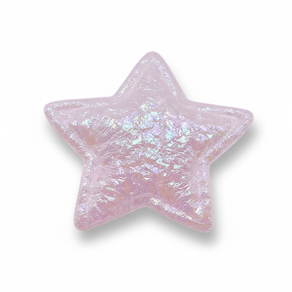 М'який патч "Зірка", 3,5 см, рожевий перламутр