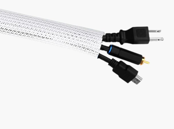 Techflex Ø9.6 мм біла еластична самозастібна кабельна оплетка 1 м F6N0.38WH (США)