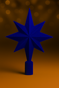 Верхівка на ялинку Зірка оксамитова | 8 кольорів | святкова прикраса 23,5 см | новорічний декор | стильний фініш Синій