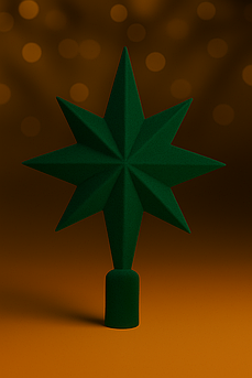 Верхівка на ялинку Зірка оксамитова | 8 кольорів | святкова прикраса 23,5 см | новорічний декор | стильний фініш Смарагдовий