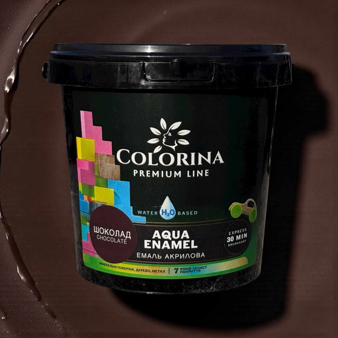 Акрилова фарба без запаху Colorina AQUA ENAMEL 0,9 л шоколад