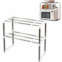 Кухонна полиця стелаж для організації простору в кухні ванної офісі розсувна 45-85 см BROWN