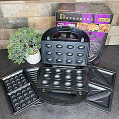 Вафельниця-гриль-горішниця-бутербродниця 4в1 Edenberg EB-64395 PD 1000ВТ