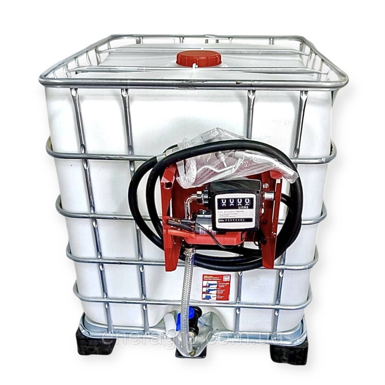 Міні АЗС єврокуб 12В для дизельного палива з лічильником і насосом 40 л/хв, фото 1