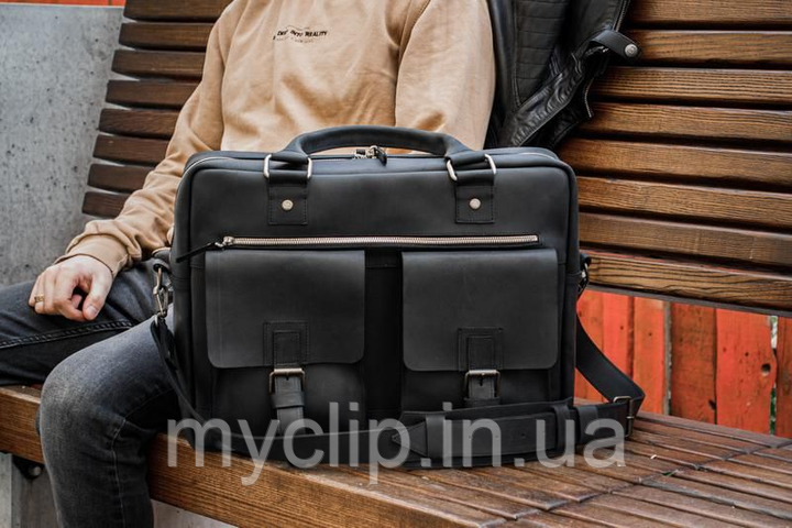 Чоловічі ділові сумки, сумка-портфель чоловічий, сумка чоловіча чорна, чоловіча сумка для документів, фото 1