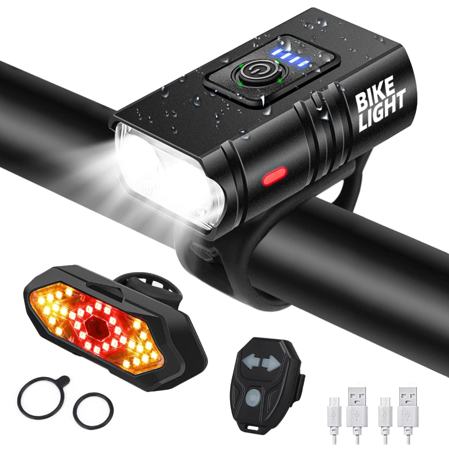 Комплект велосипедних ліхтарів з USB-зарядкою BikeLight T6 Pro (передній та задній ліхтарі з поворотниками)