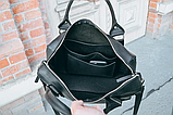 Велика сумка через плече, великі дорожні сумки, шкіряні сумки ручної роботи чорна 46 см*35 см, фото 5