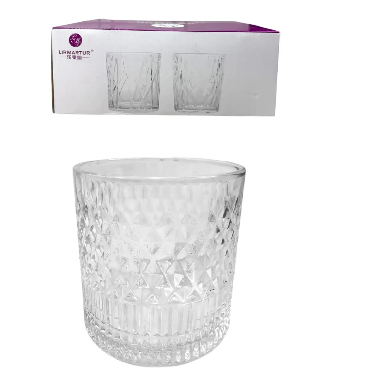 Набір скляних низьких склянок Helios "Вестхіл мікс" для віскі 300 мл 6шт PK84092D/F, фото 1