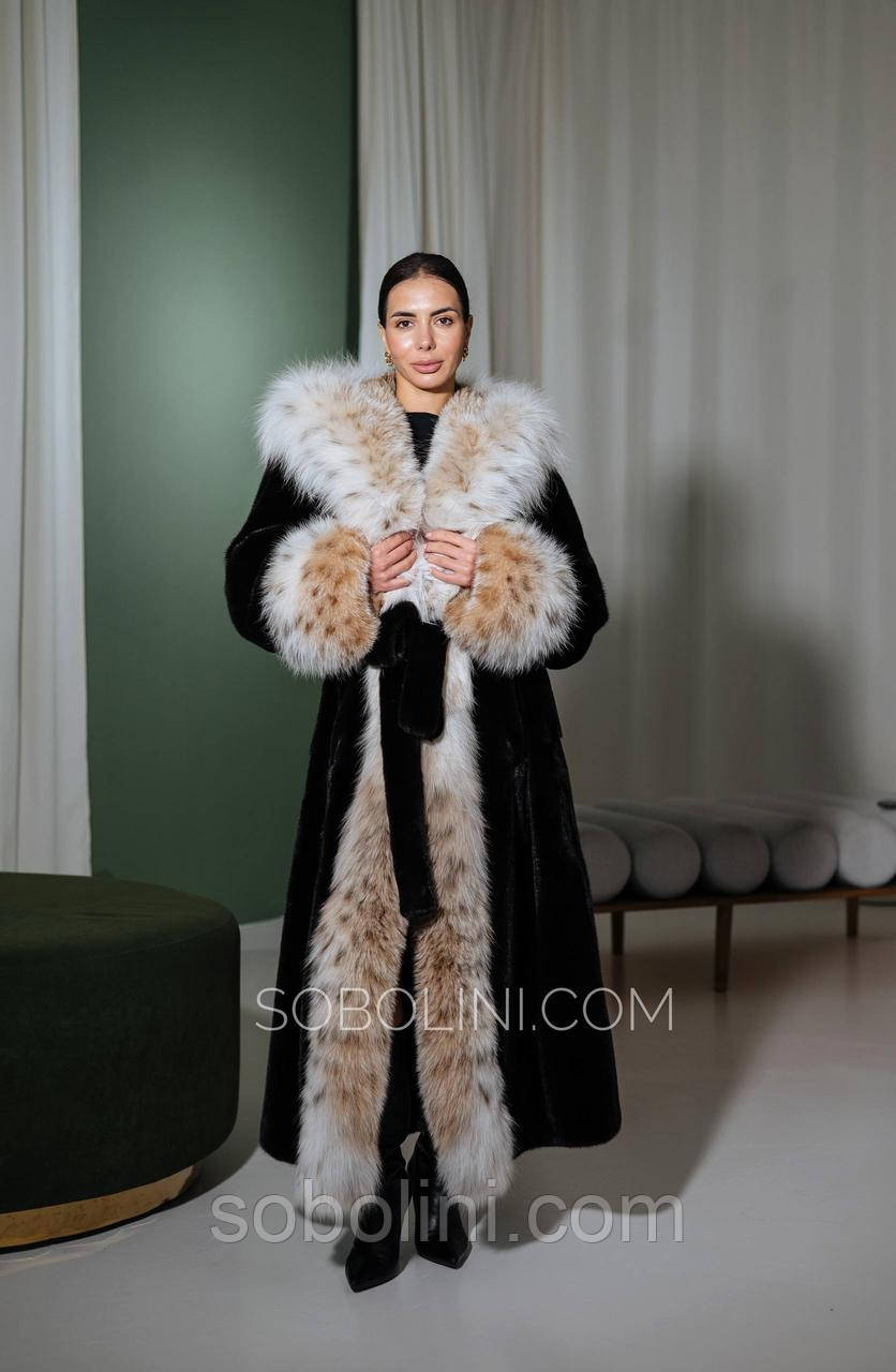 Шуба Хутро Blackglama 🤩 в поєднанні з хутром Рись, фото 1