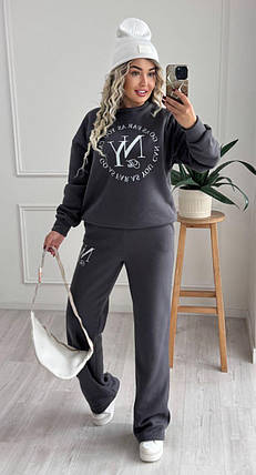 Жіночий спортивний костюм на флісі великого розміру Розміри: 42-46, 48-52, фото 1