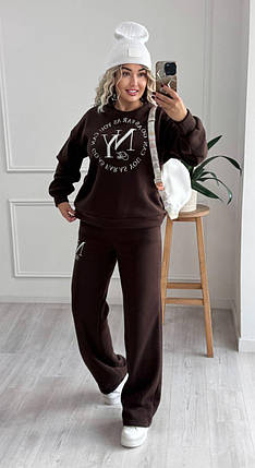 Жіночий спортивний костюм на флісі великого розміру Розміри: 42-46, 48-52, фото 1