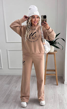 Жіночий спортивний костюм на флісі великого розміру Розміри: 42-46, 48-52, фото 1