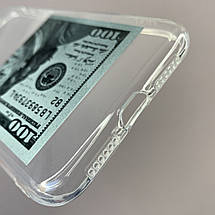Чохол для iPhone 11 прозорий чохол з принтом 100 доларів на айфон 11 w01p, фото 3