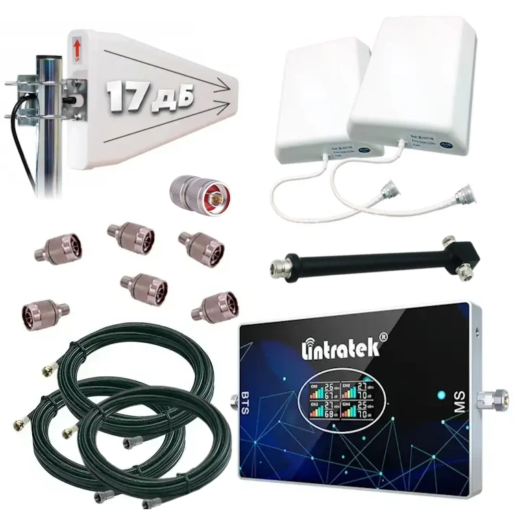 Підсилючач зв'язку та інтернету Lintratek KW20L-GDWL + Направлена конусна антена + 2 внутрішні антени, фото 1