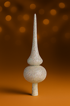 Новорічна верхівка на ялинку 27 см — 4 білих глітерних + 5 глянцевих кольорів, пластик, безпечна прикраса Белый більші різнокольорові блискітки