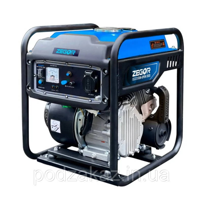 ГЕНЕРАТОР БЕНЗИНОВЫЙ ИНВЕРТОРНЫЙ  ZEGOR DIN-OPEN 3500 ПРОФИ СЕРИЯ 2 ГОДА ГАРАНТИИ PODZAKAZ.IN.UA HLZ, фото 1