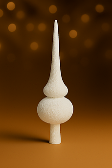 Новорічна верхівка на ялинку 27 см — 4 білих глітерних + 5 глянцевих кольорів, пластик, безпечна прикраса Білий сніг