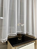 Готова коротка біла кухонна тюль арка з мереживом на кухню до підвіконня, фото 6