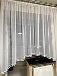 Готова коротка біла кухонна тюль арка з мереживом на кухню до підвіконня, фото 4