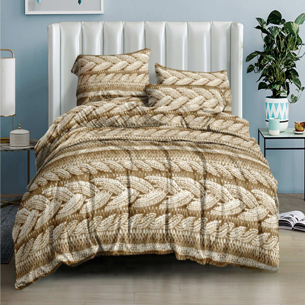 Фланелева постільна білизна двоспальна 180х220 В'язані коси (7899) бавовна 100%, фото 1