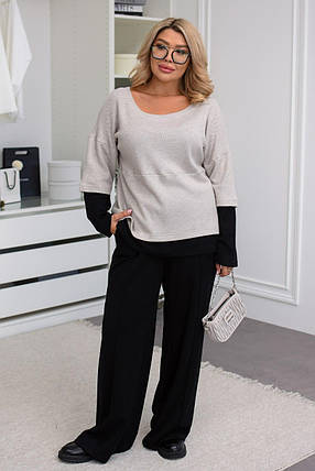 Жіночий костюм: кофта та брюки великого розміру батал Розміри: 48-50, 52-54, 56-58, 60-62, фото 1