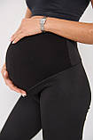 Теплі лосини для вагітних в рубчик із хутром ефект термолосин для майбутніх мам Regina S (42) Lullababe чорний, фото 8