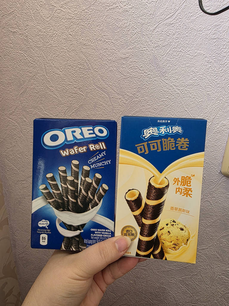 Вафельні трубочки Oreo Cocoa Crispy Rolls Vanilla Mousse Кріспі з ванільним мусом 50 г (10 шт) - фото покупців 1