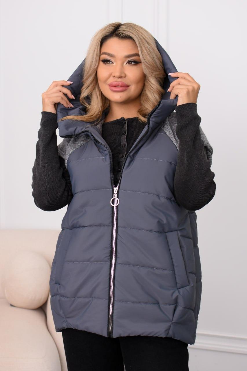Стильна жіноча жилетка великого розміру батал Розміри: 48-50, 52-54, 56-58, 60-62
