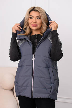 Стильна жіноча жилетка великого розміру батал Розміри: 48-50, 52-54, 56-58, 60-62, фото 1