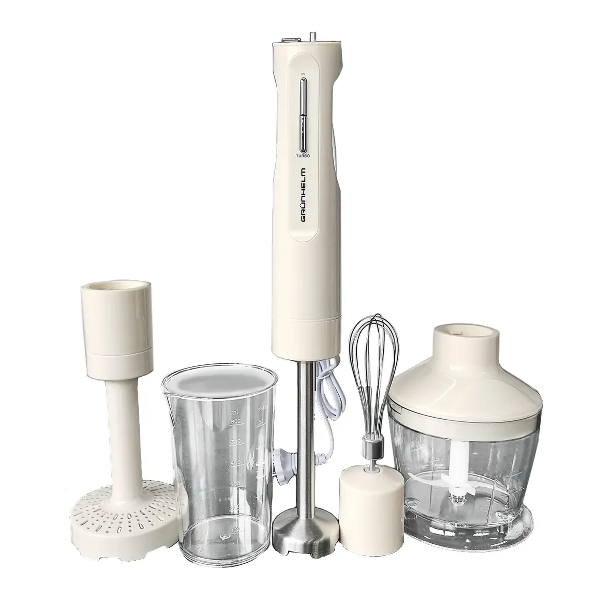 Блендерний набір Grunhelm EBS-819BEP 800 Вт на 2 швидкості з насадками та мірними стаканами, фото 1