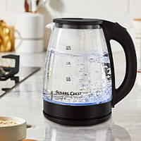 Електрочайник скляний Slivers Criest SC-168GK з підсвіткою 2 л чорний
