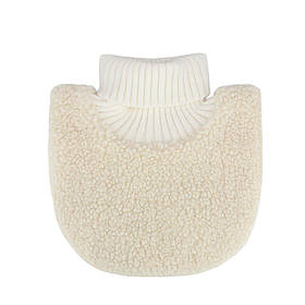 Манишка тепла дитяча двошарова фліс і хутро від двох років Тедді one size Talvi молочний